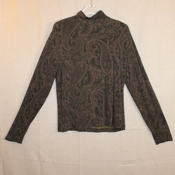Kate Hill Black Turtleneck Sweater Elegant and Versatile Women’s Large‎ Paisley - Picture 2 of 12